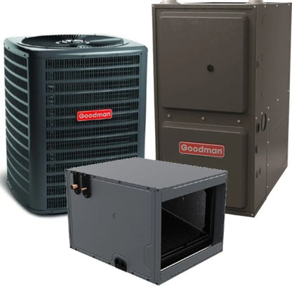Goodman - 2.5 Ton/40,000 BTU 96% AFUE Gas Furnace and Air Conditioner System - Horizontal - 14.3 SEER2 - R32 - GLXS4BA3010 / CHPTA3026B3 / GD9T960403BN