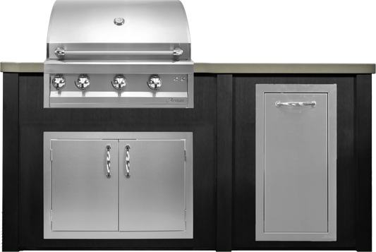 Haven 72" Artisan Outdoor Kitchen Island w/ 15" Trash Center - HART72TRASH