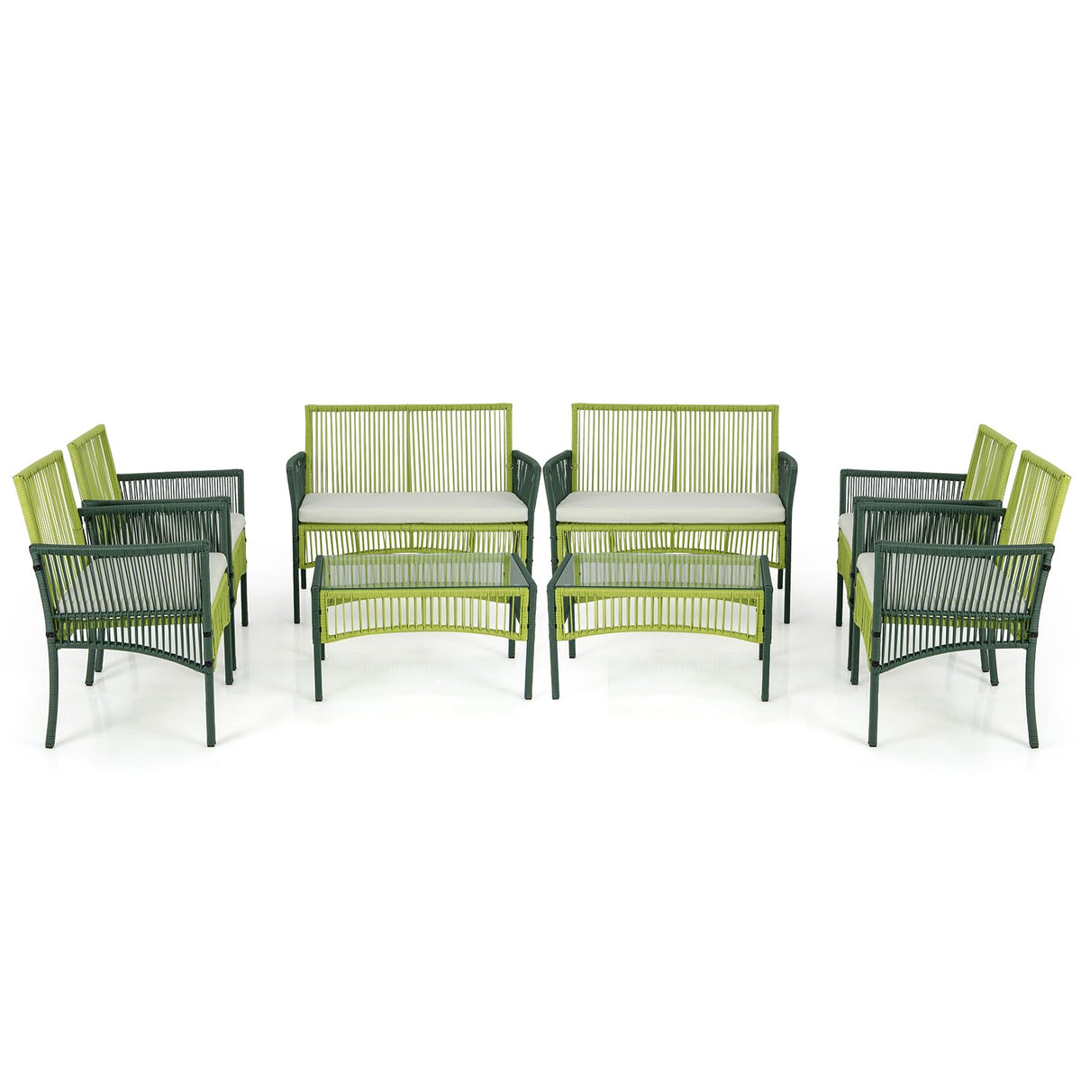 Tangkula 4 Pieces Outdoor Rattan Chair Set for Backyard, Poolside, Balcony - NP11282