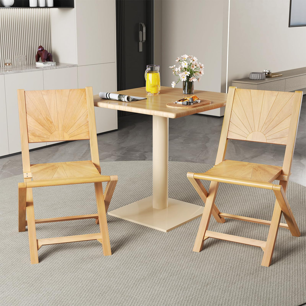 Tangkula 2/4 Pieces Folding Patio Chairs(Sun Back) - 2*JV12297