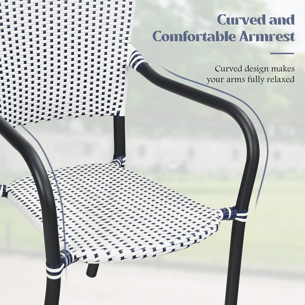 Tangkula Set of 4 Stackable Outdoor Patio Wicker Chairs - NP10073WL