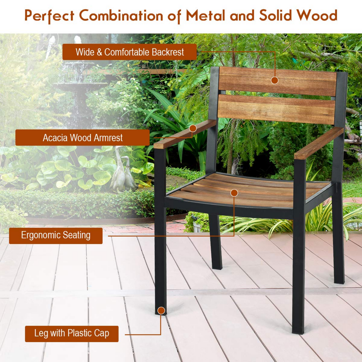 Tangkula 7PCS Outdoor Dining Set, Patio Dining Furniture Set with Sturdy Steel Frame - HW65220+