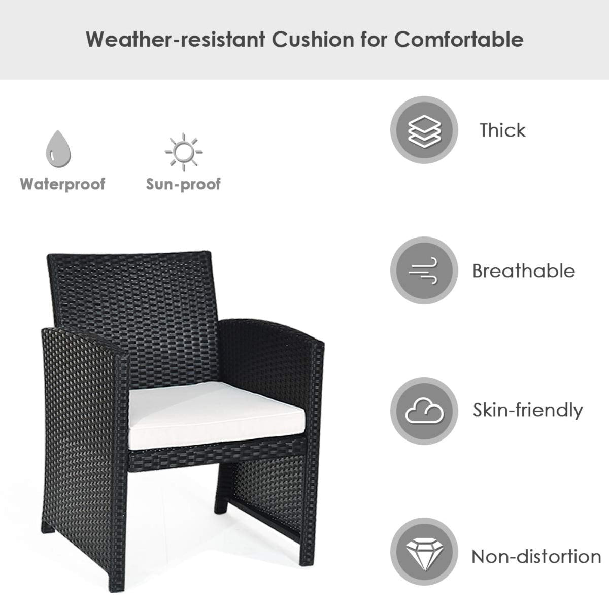 Tangkula Patio Wicker Conversation Furniture Set - 2*HW63239