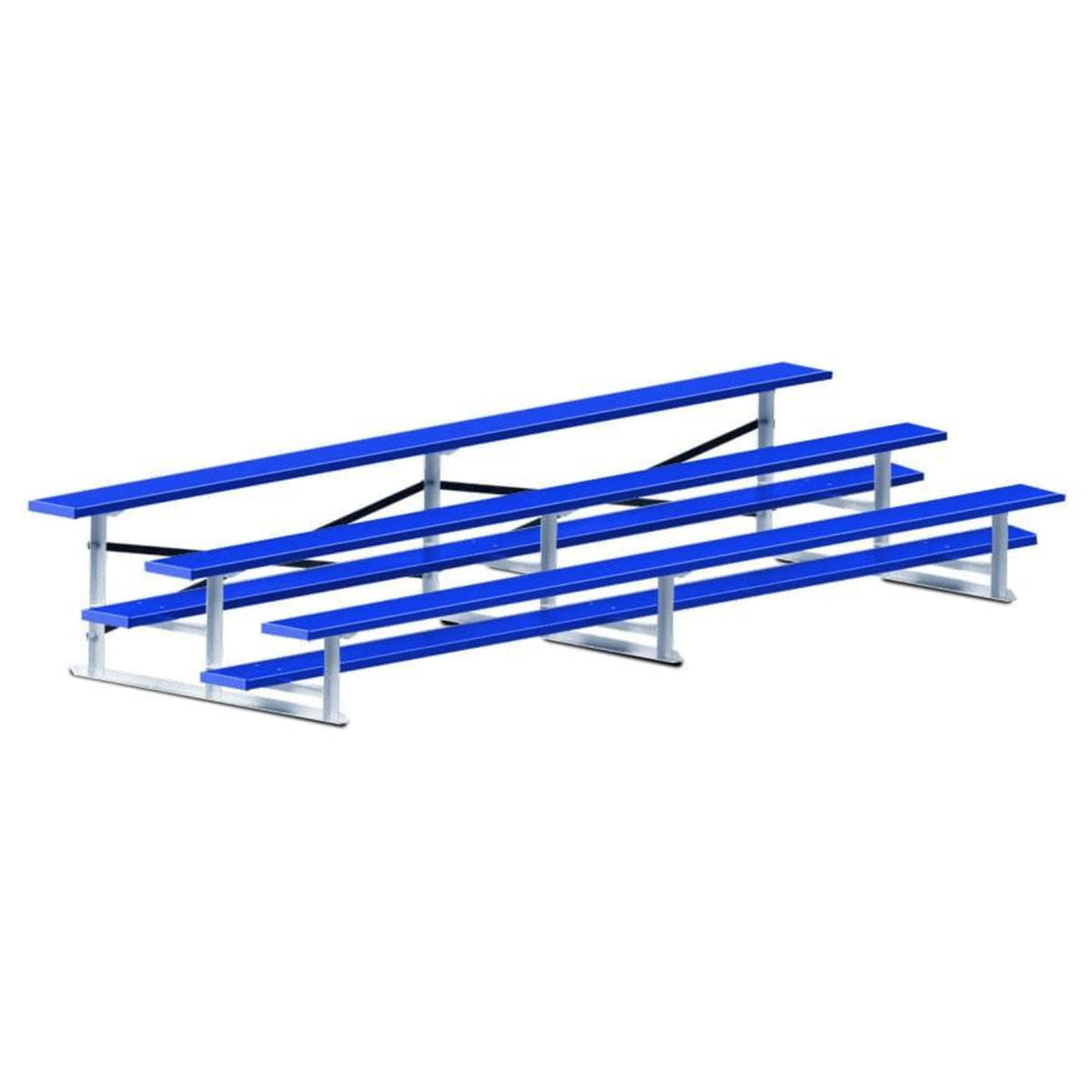Jaypro Bleacher - 15' (3 Row - Single Foot Plank) - All Aluminum (Powder Coated) -  BLCH-3ALPC