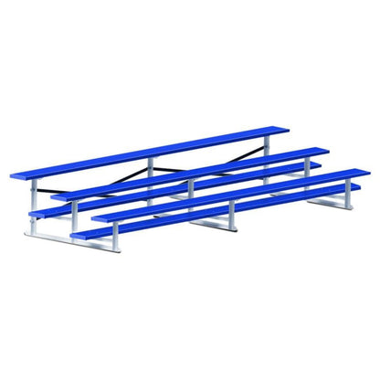Jaypro Bleacher - 15' (3 Row - Single Foot Plank) - All Aluminum (Powder Coated) -  BLCH-3ALPC
