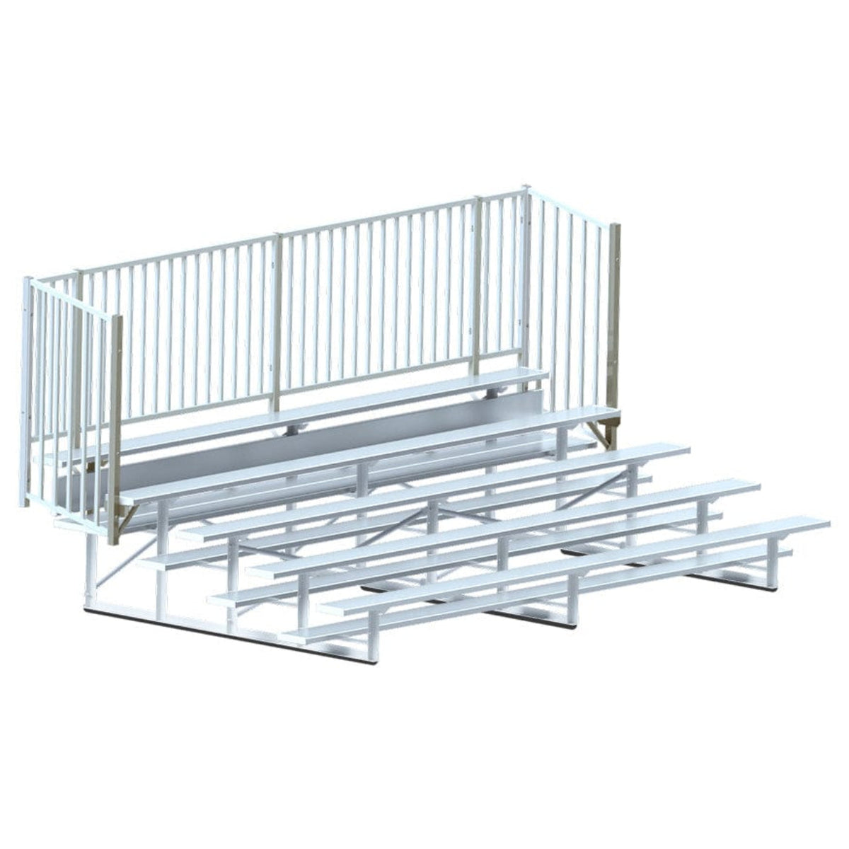 Jaypro Bleacher - 15' (5 Row - Single Foot Plank, with Guard Rail) - Enclosed -  BLCH-5GR