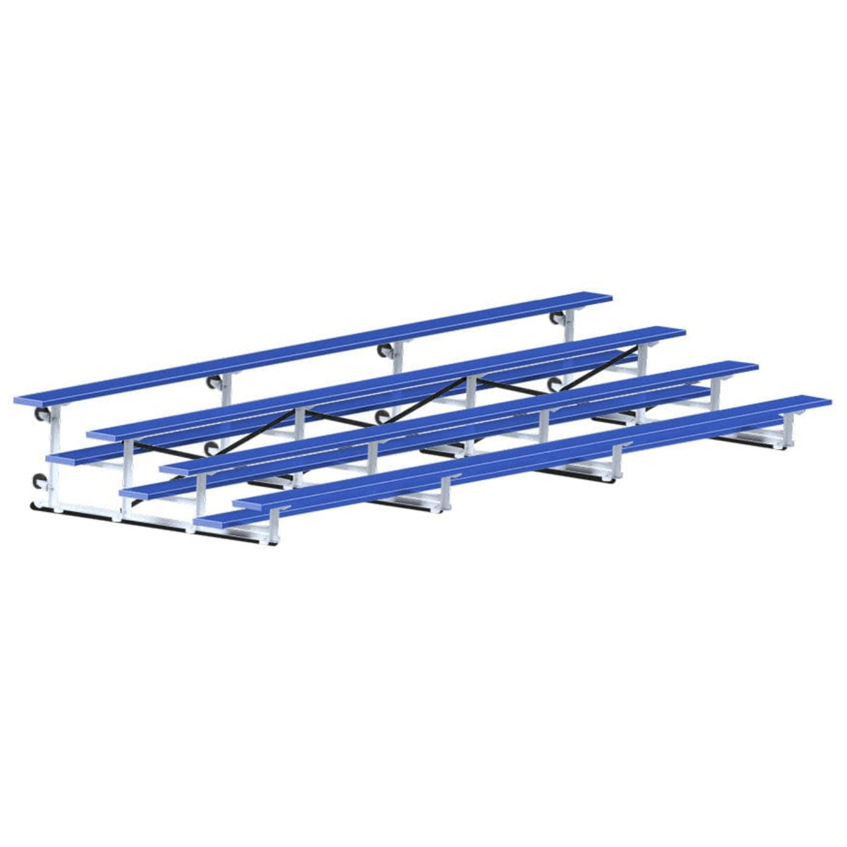 Jaypro Indoor Bleacher - 21 ft. (4 Row - Single Foot Plank) - Tip & Roll (Powder Coated) -  BLCH-421TRGPC
