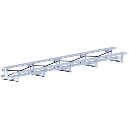 Jaypro Indoor Bleacher - 27 ft. (3 Row - Double Foot Plank) - Tip & Roll -  BLDP-327TRG