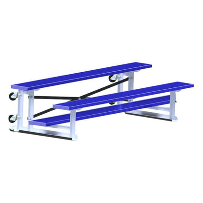 Jaypro Indoor Bleacher - 21 ft. (4 Row - Double Foot Plank) - Tip & Roll (Powder Coated)  - BLDP-421TRGPC