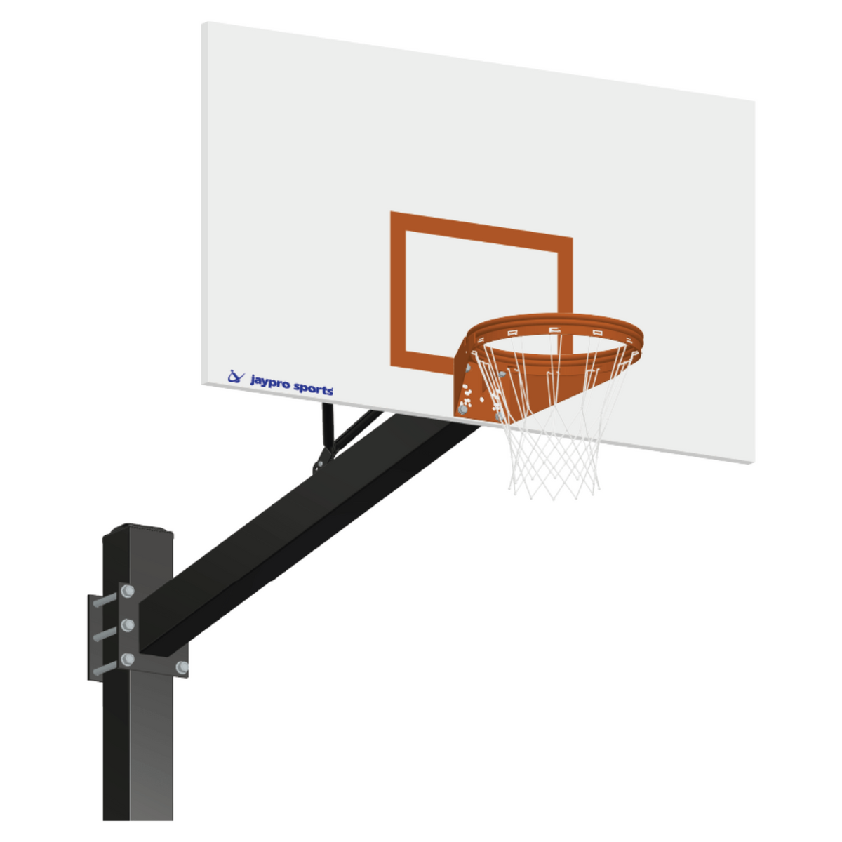 Jaypro Titan Basketball System (6"x 6" Pole with 6' Offset) 72" Steel Backboard - 770-RS-FR