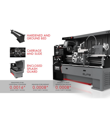 JET Elite Lathe E-1440VS with ACU-RITE 203 DRO with Taper Attachment - JT9-892454