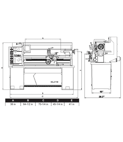 JET Elite E-1440VS, Elite 14x40 EVS Lathe - JT9-892030