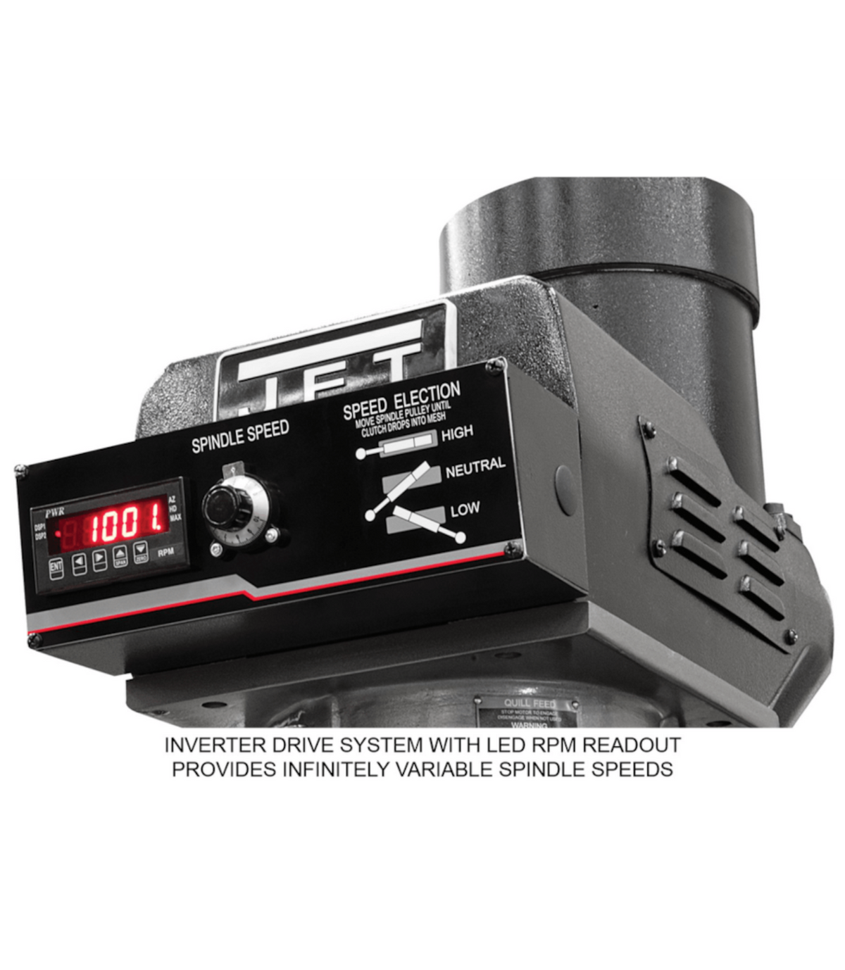 JET Elite ETM-949 Mill with X, Y, Z-Axis JET Powerfeeds and USA Made Air Draw Bar - JT9-894108