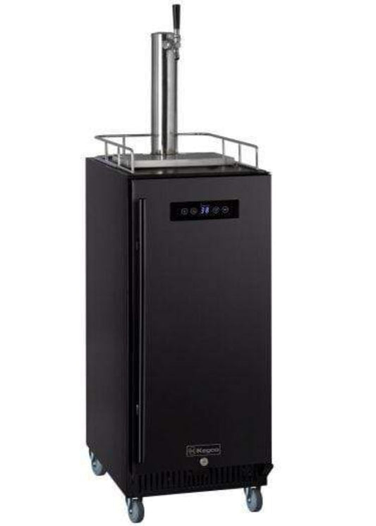 15" Wide Cold Brew Coffee Single Tap Black Commercial Kegerator - ICS15BBRNK