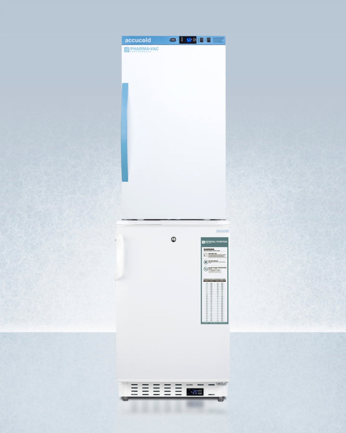 Accucold - 24" Wide All-Refrigerator/All-Freezer Combination - FF7LW-FS24LSTACKPRO