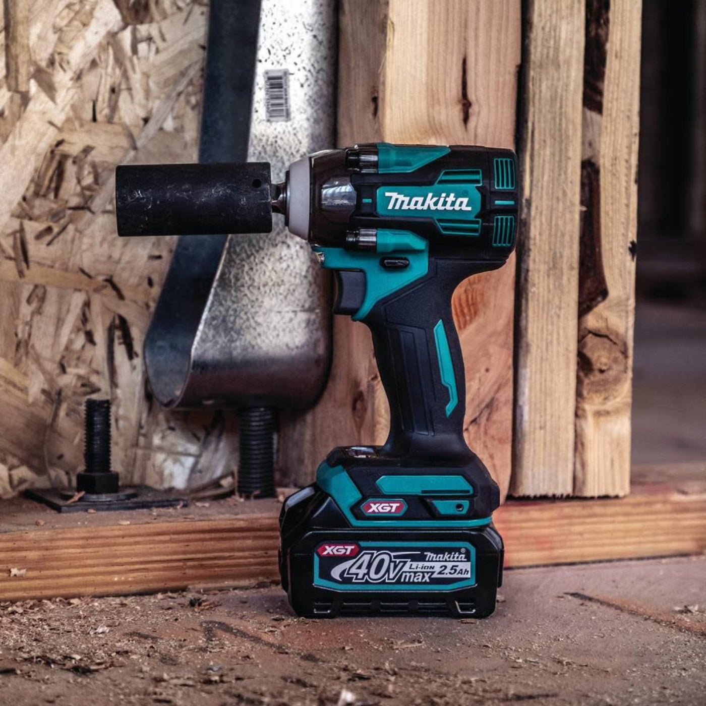 Makita 40V MAX XGT Brushless Cordless 4-Speed 1/2 In. Sq. Drive Impact Wrench Kit w/ Friction Ring Anvil (2.5Ah) - GWT04D