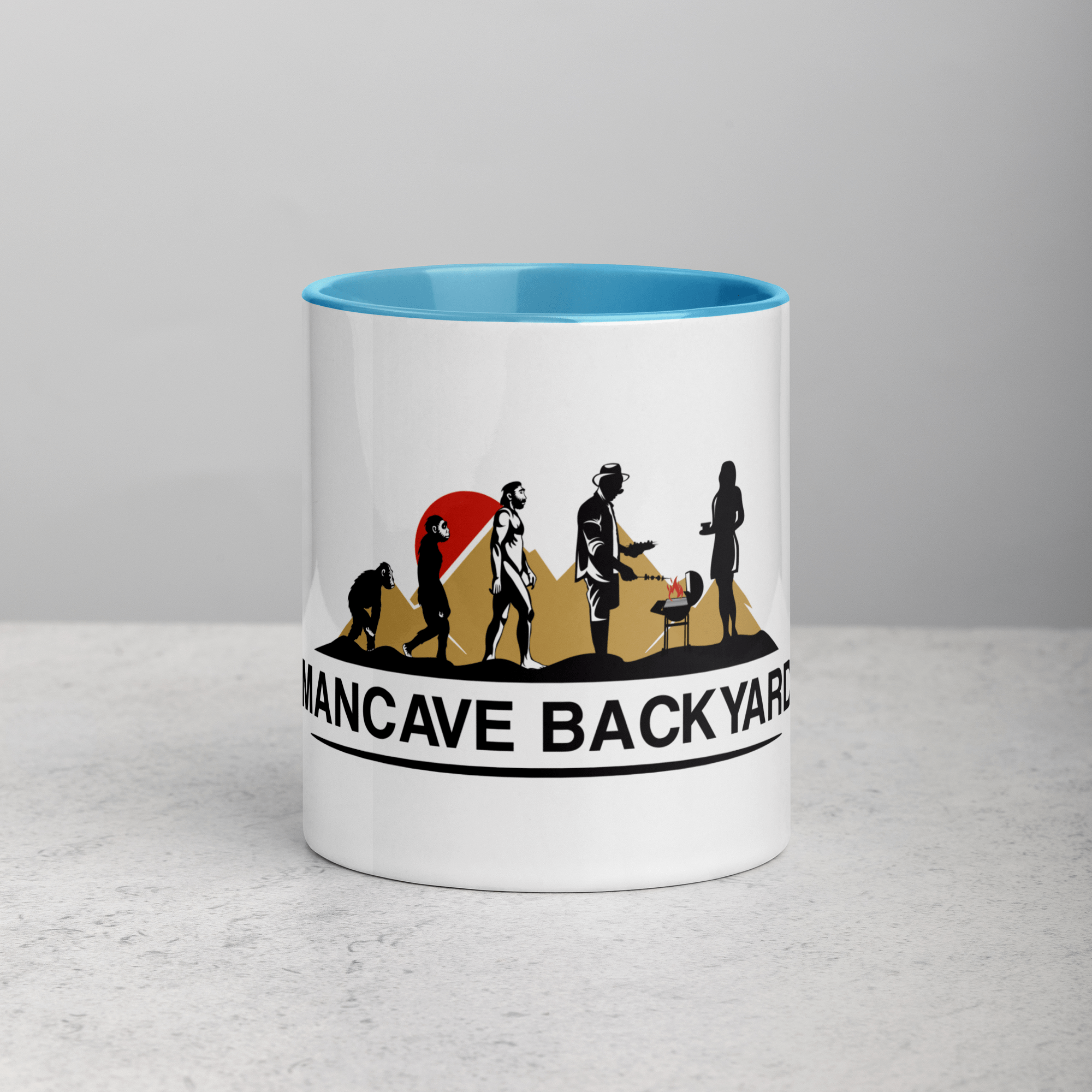 Mancave Backyard Blue / 11 oz Mug with Color Inside