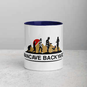 Mancave Backyard Dark Blue / 11 oz Mug with Color Inside