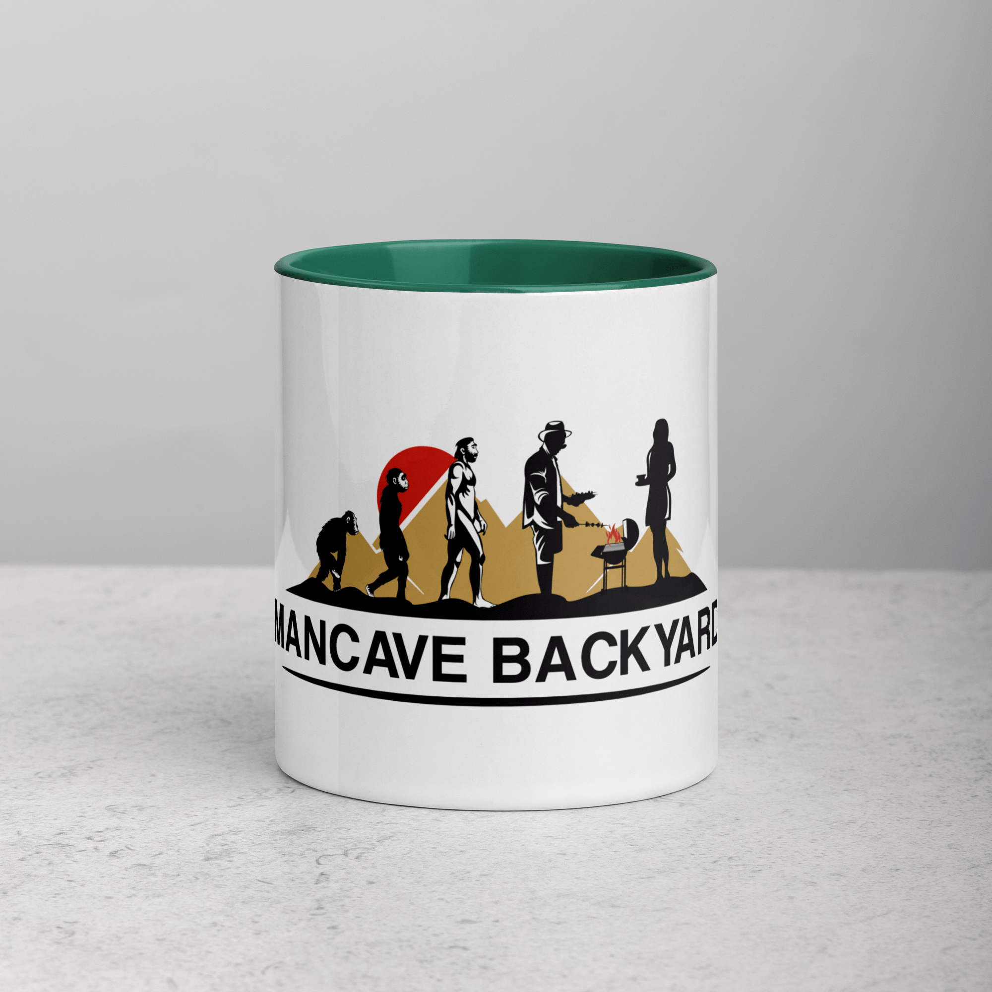 Mancave Backyard Dark green / 11 oz Mug with Color Inside