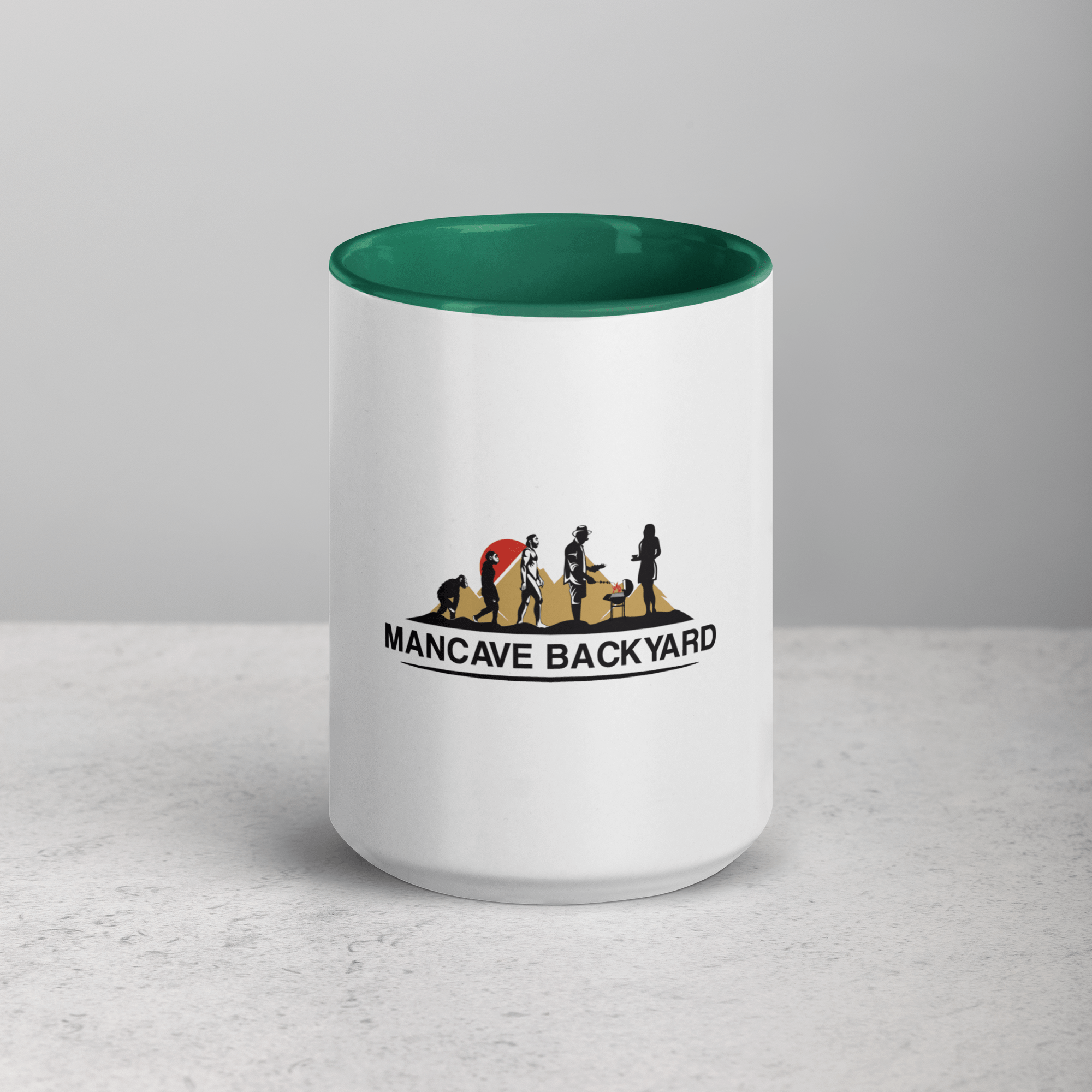 Mancave Backyard Dark green / 15 oz Mug with Color Inside