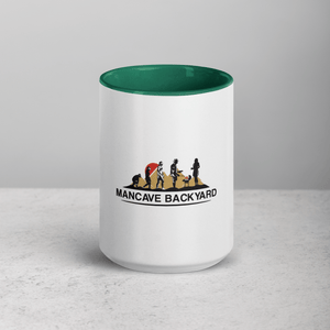 Mancave Backyard Dark green / 15 oz Mug with Color Inside