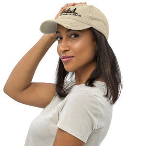 Mancave Backyard Distressed Dad Hat