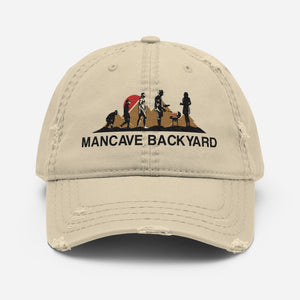 Mancave Backyard Distressed Dad Hat