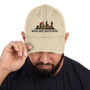 Mancave Backyard Distressed Dad Hat