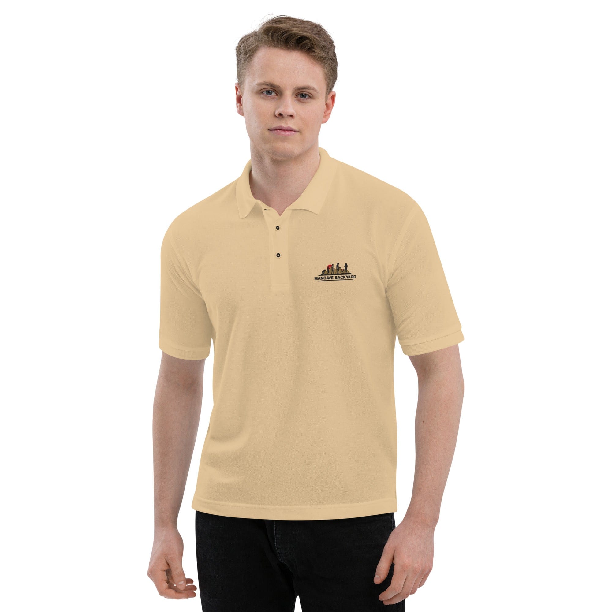 Mancave Backyard Men's Premium Polo