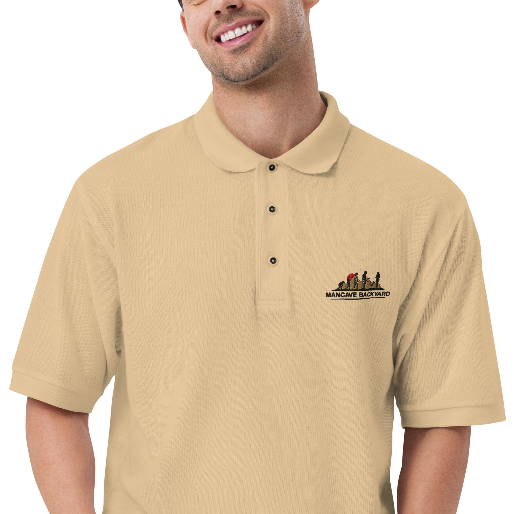 Mancave Backyard Men's Premium Polo