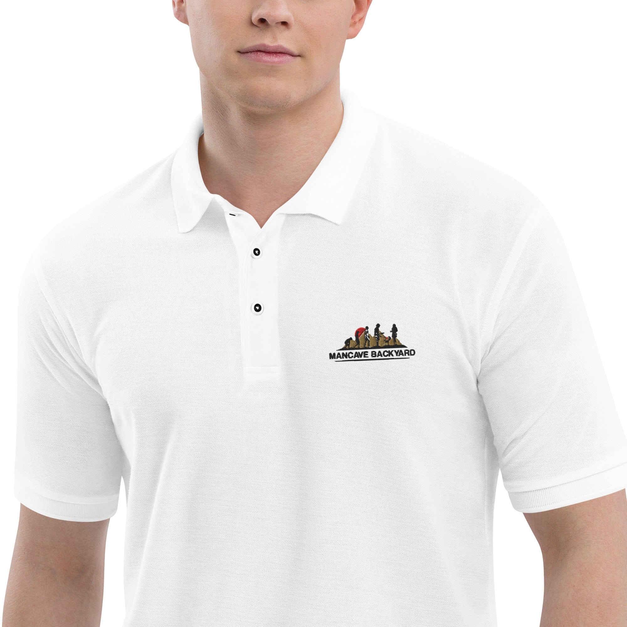 Mancave Backyard Men's Premium Polo