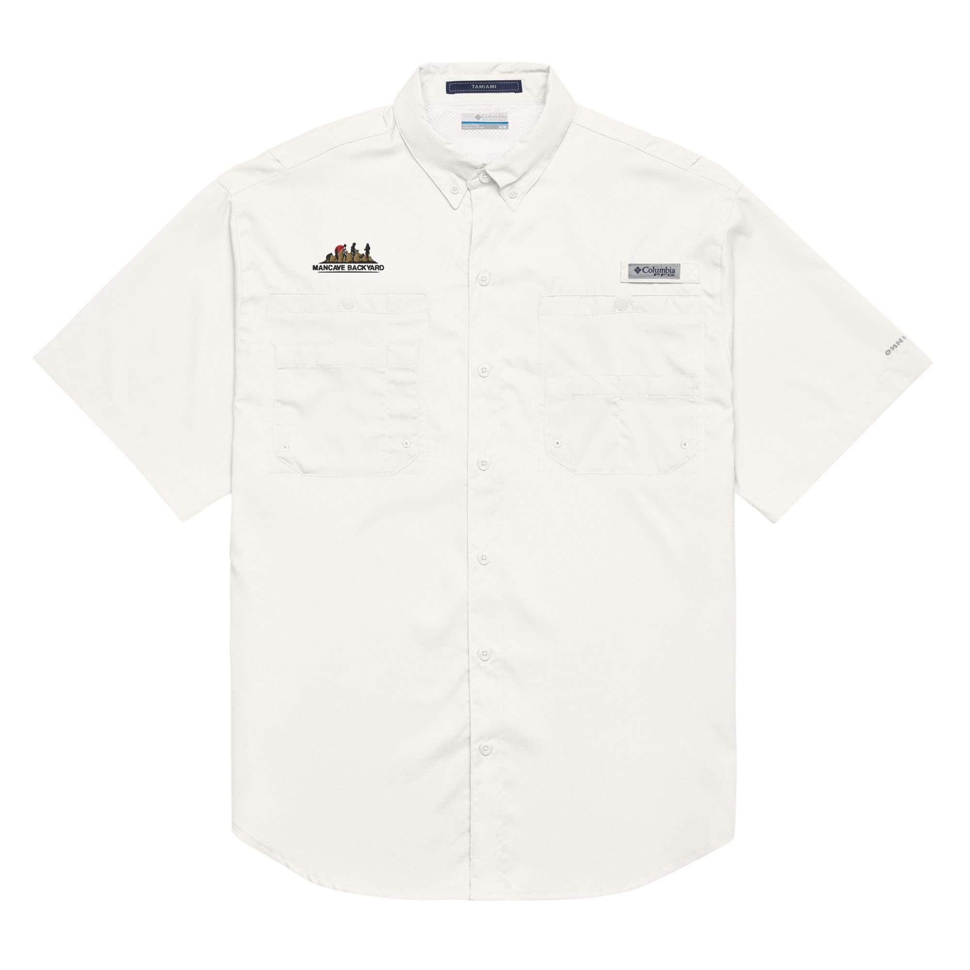 Mancave Backyard White / S Men’s Columbia short sleeve button shirt