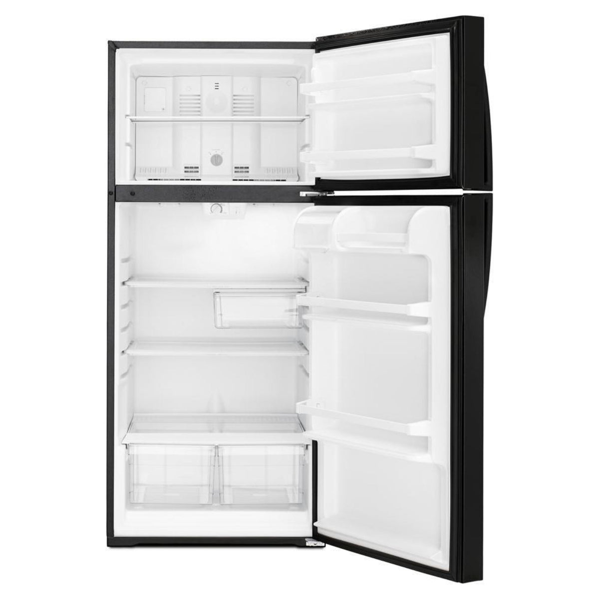WHIRLPOOL 28-inch Wide Top Freezer Refrigerator - 14 cu. ft. Black - WRT314TFDB