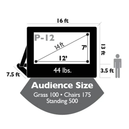 Open Air Cinema Event Pro Outdoor Movie Screen Kit - P-12