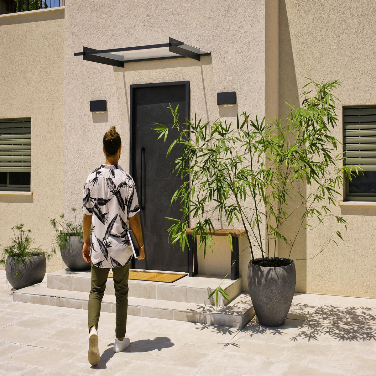 Palram - Canopia | Nancy Door Awning - Gray/Clear - HG9586