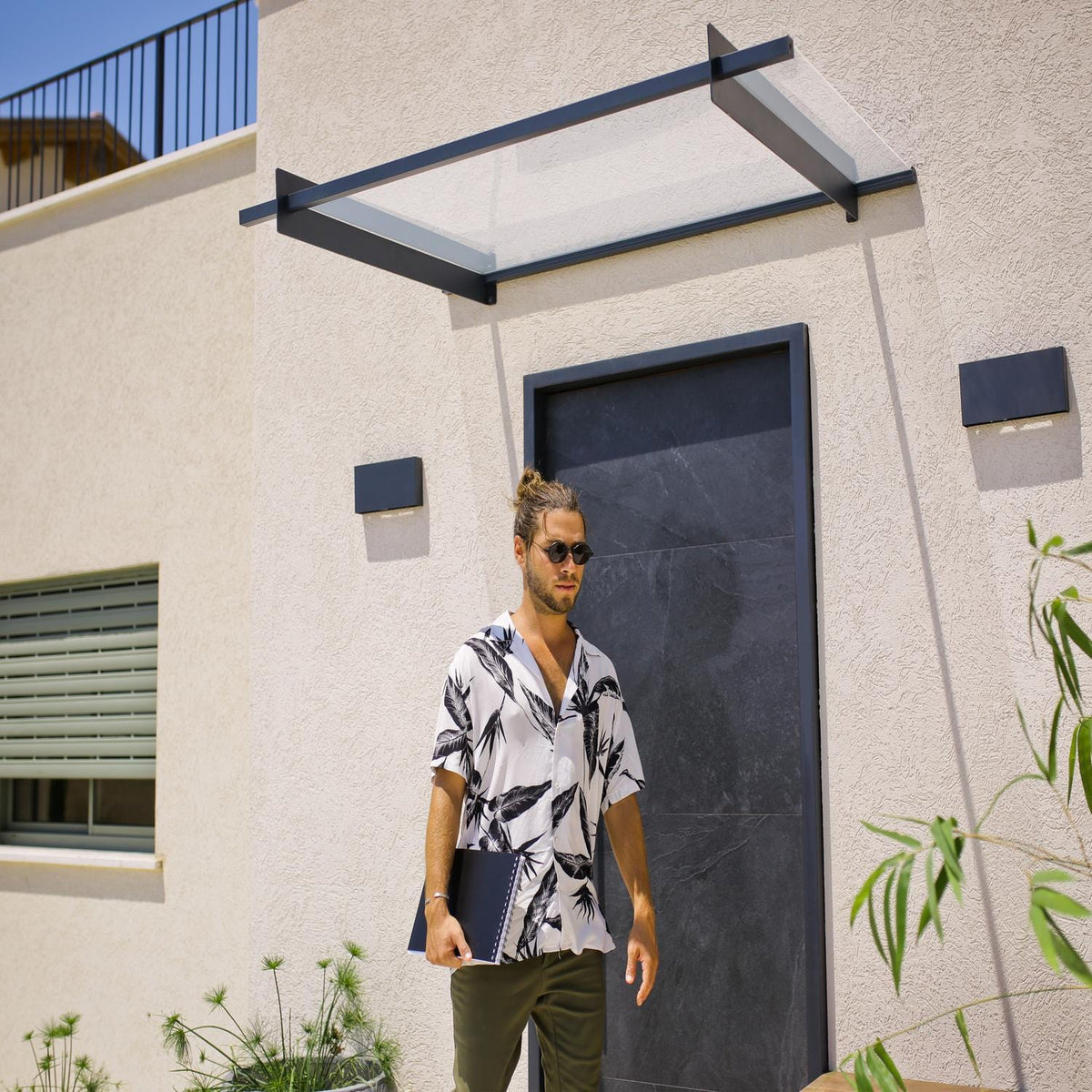 Palram - Canopia | Nancy Door Awning - Gray/Clear - HG9586