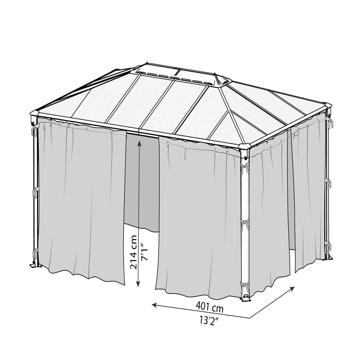 Palram - Canopia | Martinique 4300 Gazebo Netting Set - 4 Piece -m HG1063