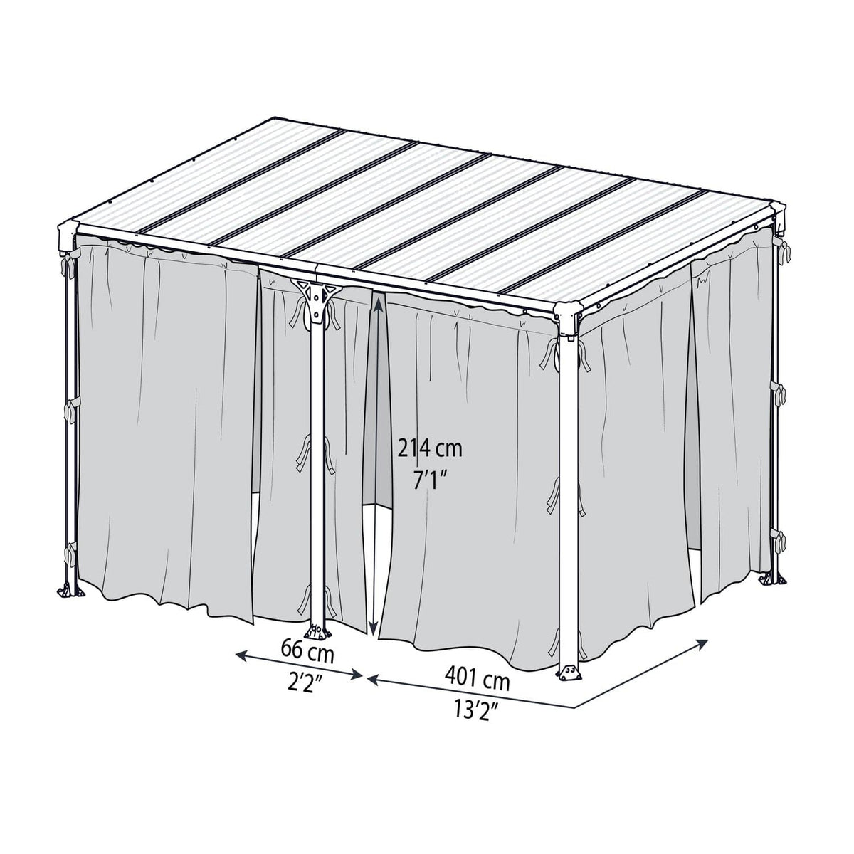 Palram - Canopia | Milano 4300/Martinique 5000 Gazebo Netting S - HG1069et