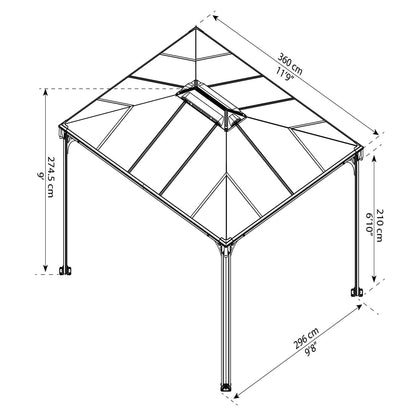 Palram - Canopia | Martinique 3600 10' x 12' Gazebo - HG9169