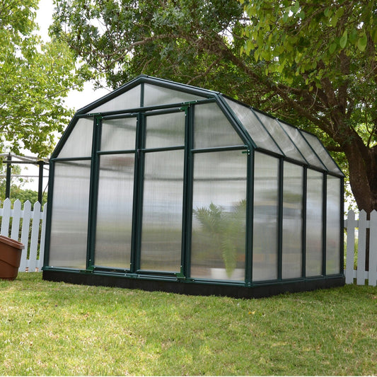 Palram - Canopia | Hobby Gardener Greenhouse Kit - 8 Ft Wide - Green With 6mm Twin-wall Polycarbonate Glazing - HG7108
