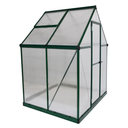 Palram - Canopia | Mythos Greenhouse Kit - 6 Ft Wide - Green With 4mm Twin-wall Polycarbonate Glazing - HG5005G