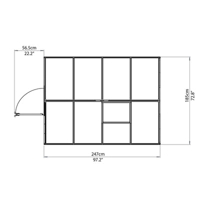Palram - Canopia | Mythos Greenhouse Kit - 6 Ft Wide - Silver With 4mm Twin-wall Polycarbonate Glazing - HG5005