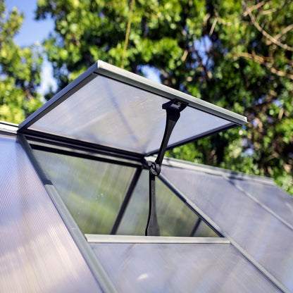 Palram - Canopia | 6x4 Ft Hybrid Greenhouse Kit - Gray With 0.8mm Polycarbonate Glazing - HG5504Y