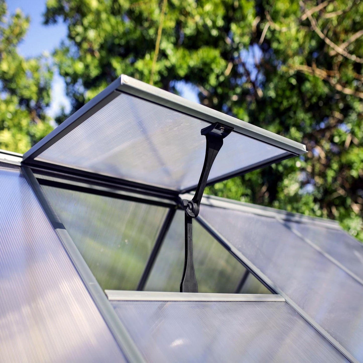 Palram - Canopia | 6x8 Ft Hybrid Greenhouse Kit - Gray With 0.8mm Polycarbonate Glazing - HG5508Y