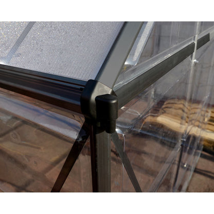 Palram - Canopia | 6x4 Ft Mythos Greenhouse Kit - Gray With 4mm Twin-wall Polycarbonate  - HG5005YGlazing