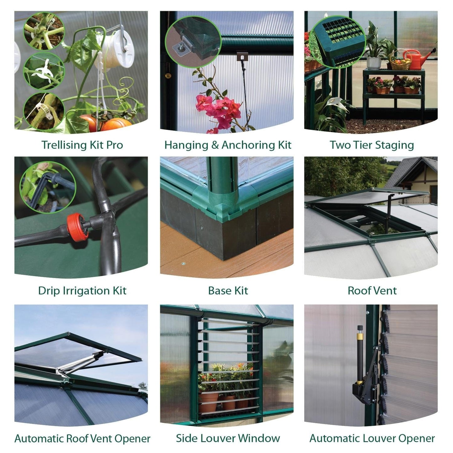 Palram - Canopia | Prestige 8x20 ft Clear Greenhouse Kit Package With 0.8mm Polycarbonate Glazing - HG7320C
