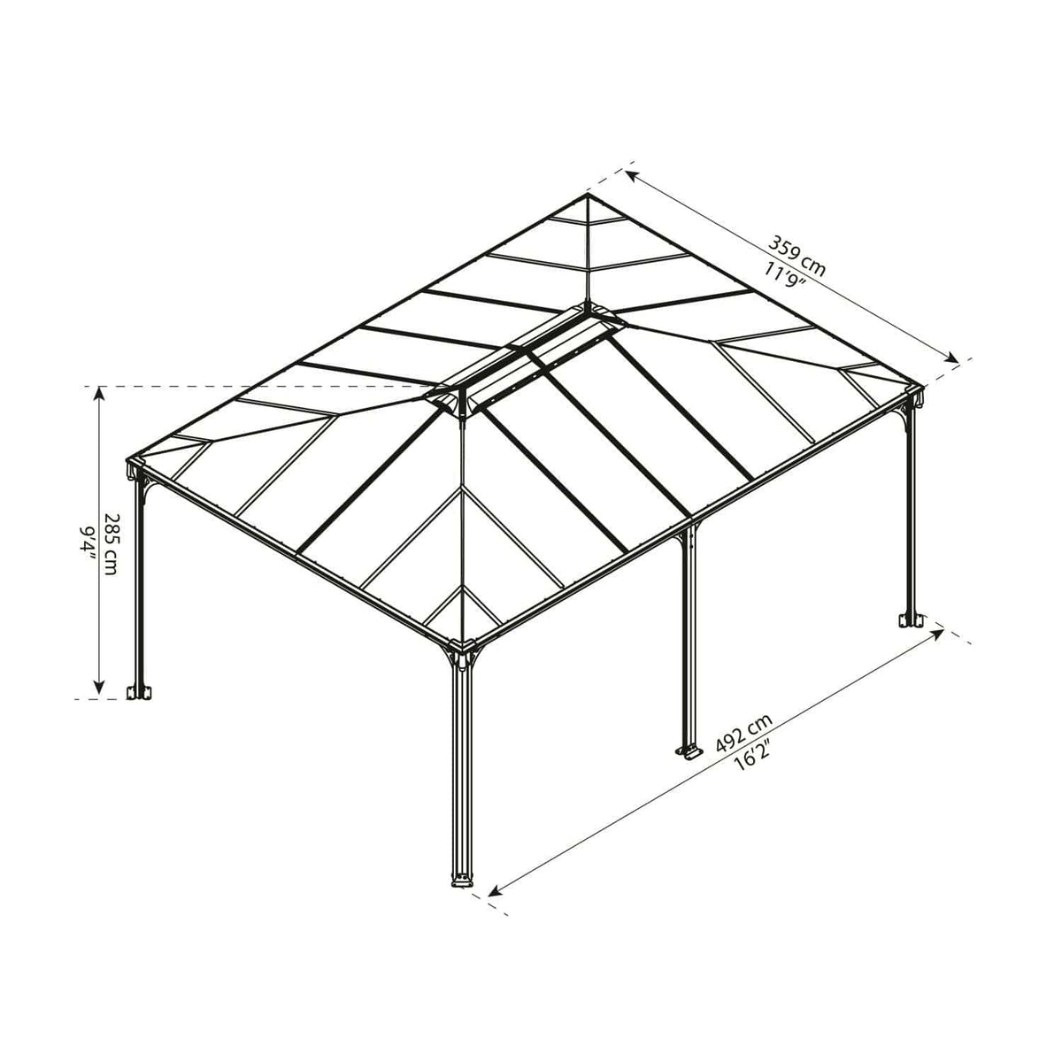 Palram - Canopia | Martinique 5000 12' x 16' Garden Gazebo - HG9171
