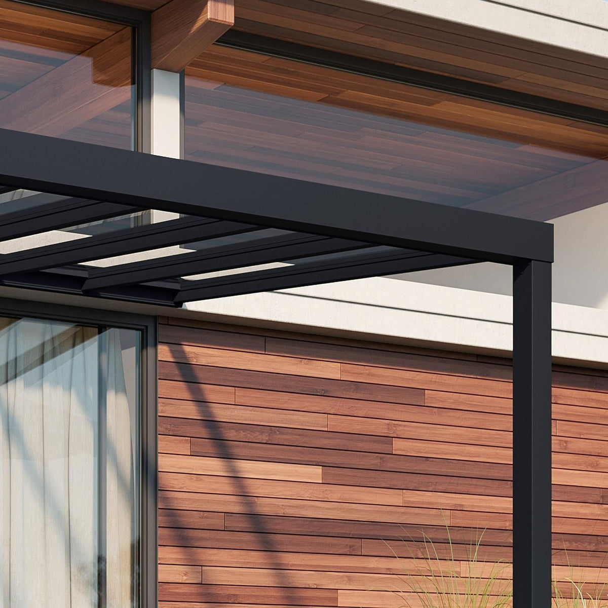 Palram - Canopia | Stockholm 11x26 ft Patio Cover - Gray/Clear - HG9464