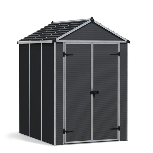 Palram - Canopia | Rubicon 6ft Ultra Durable Outdoor Storage Shed for Garden Dark Grey Series - HG9705GY