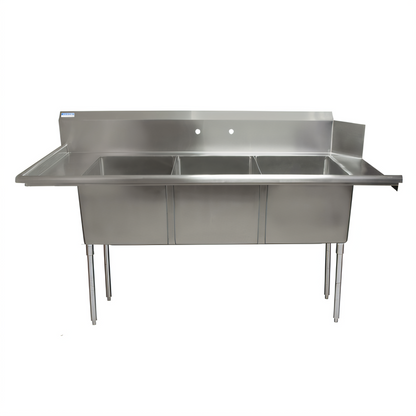 BK Resources BKSDT-3-1820-14-LSPG Compartment Sinks - BKSDT-3-1820-14-LSPG